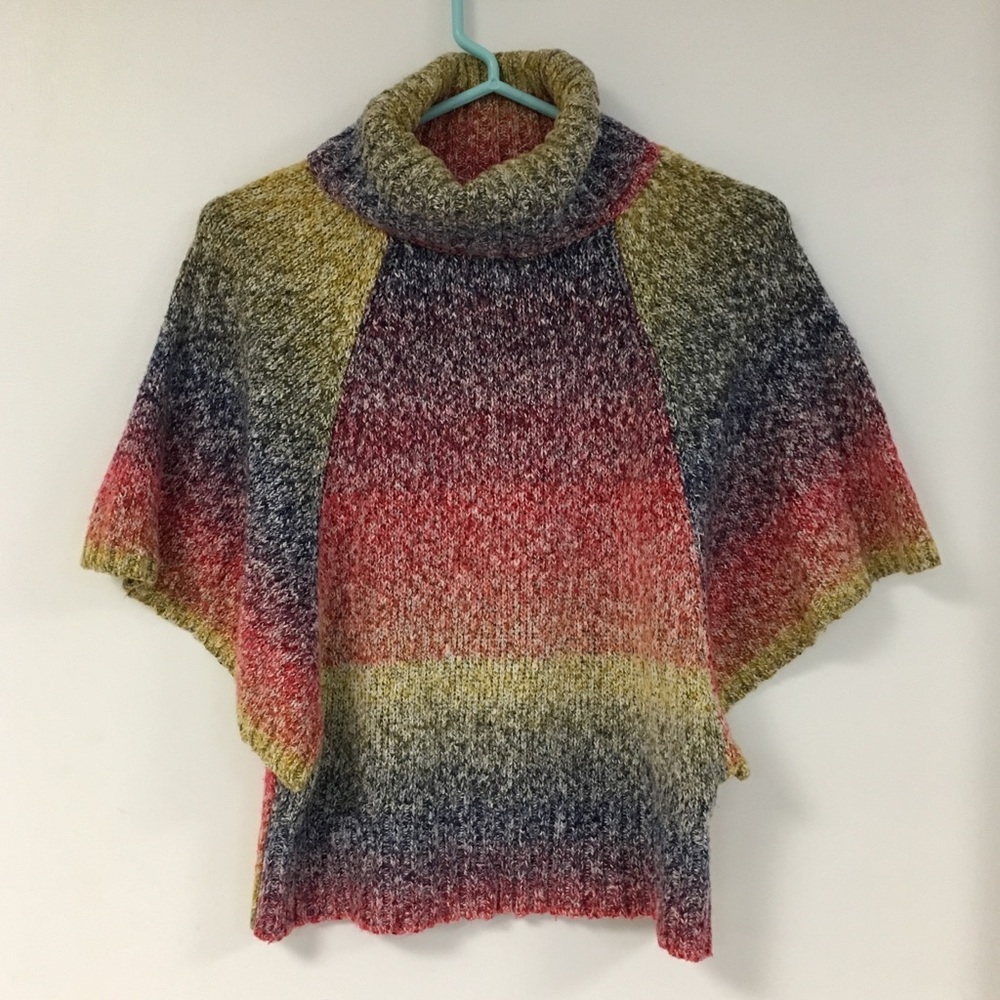 Rainbow ombré open sleeve sweater